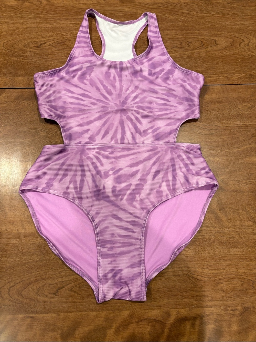 There Abouts Teen Lavender Tie-Dye Cutout One-Piece Swimsuit